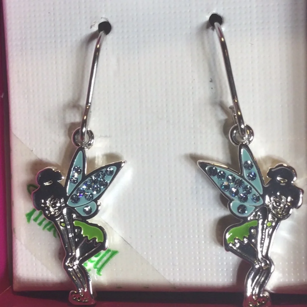 Tinker Bell silver Plated Pendant Necklace & earring bundle